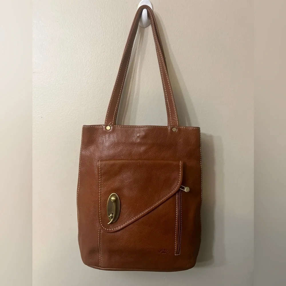 Classic Tan Leather Tote Bag